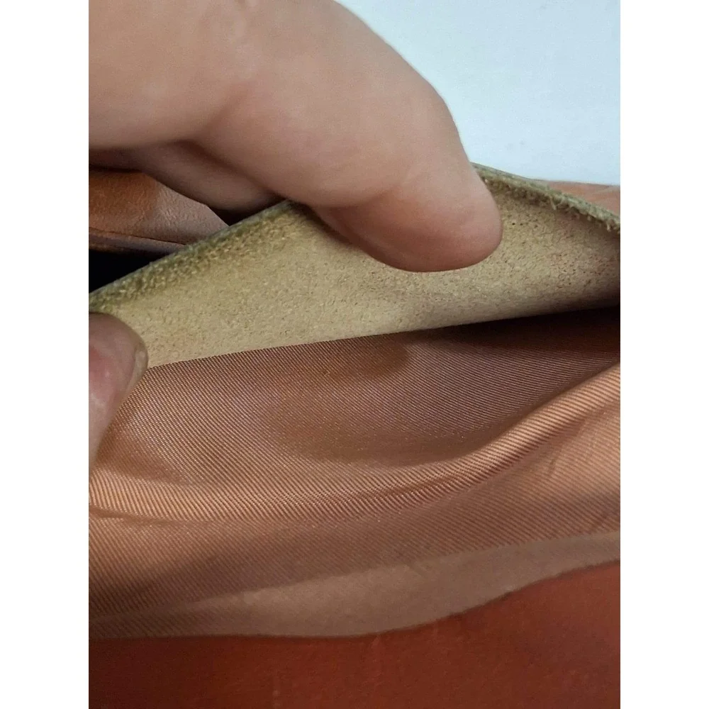 Vintage Rolfs Leather Embossed Floral Coin Kiss Lock Wallet Brown Tri Fold‎ READ